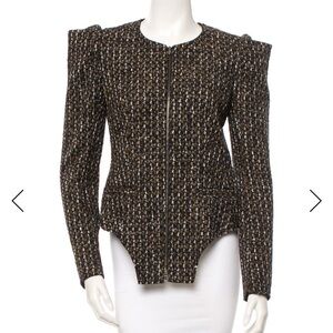 Carven Black and Brown Tweed Blazer